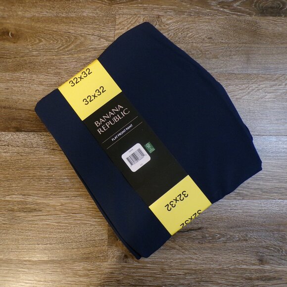 Banana Republic NWT Men's Flat Front Pant Slim Fit Blue 32x32 - Picture 2 of 4